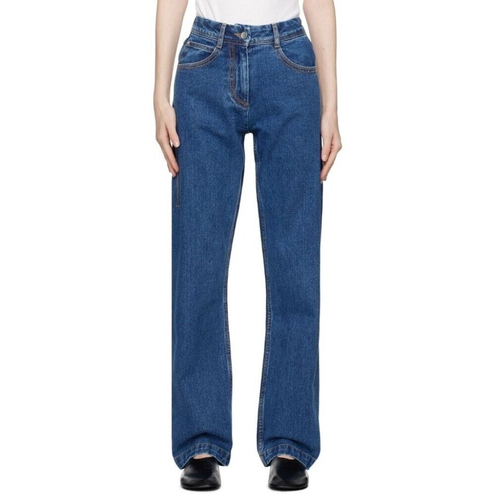 Low Classic Straight-Leg Jeans Size M Womens Indigo Blue $255